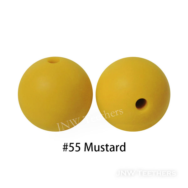 JNWTeethers 9mm silicone round beads mustard