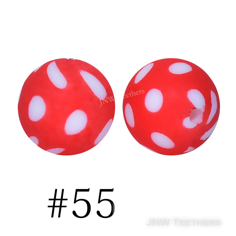 15mm Silicone Printed Beads