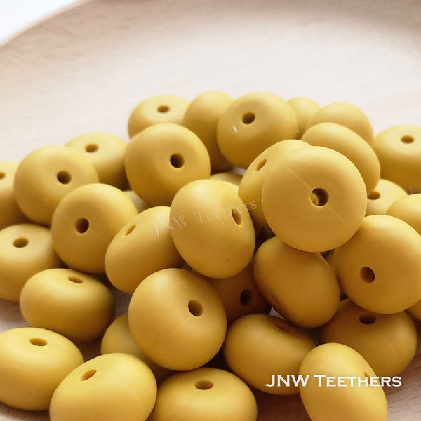 14mm Silicone Abacus - Mustard