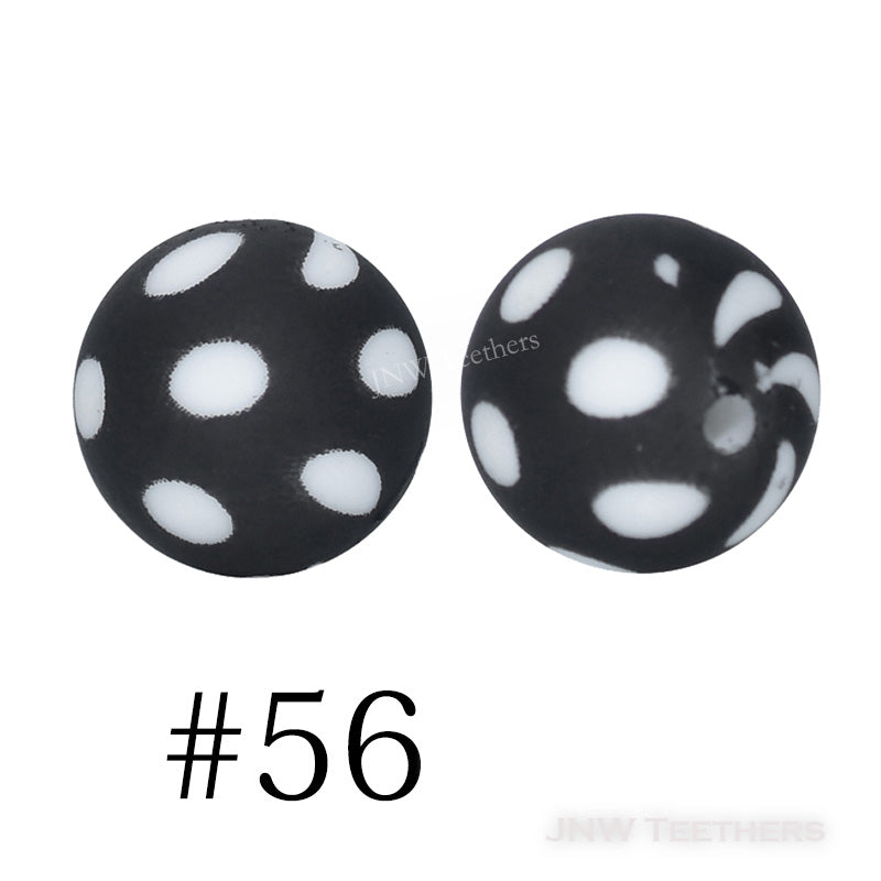 Exclusive silicone printed beads 15 mm 