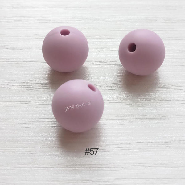 57 Lilac purple silicone round beads 9mm 12mm 15mm