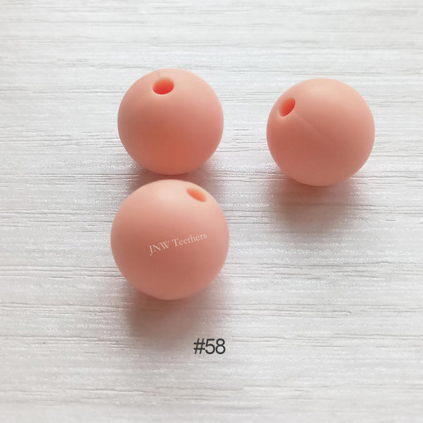 58 Peachy silicone round beads 9mm 12mm 15mm