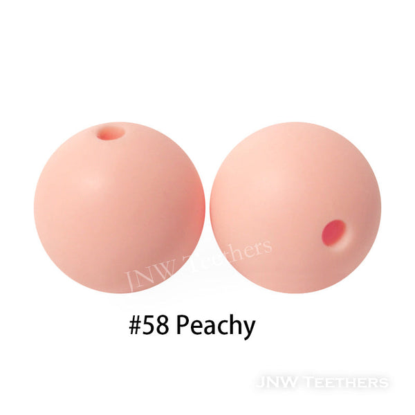 JNWTeethers 12mm silicone round beads peachy color