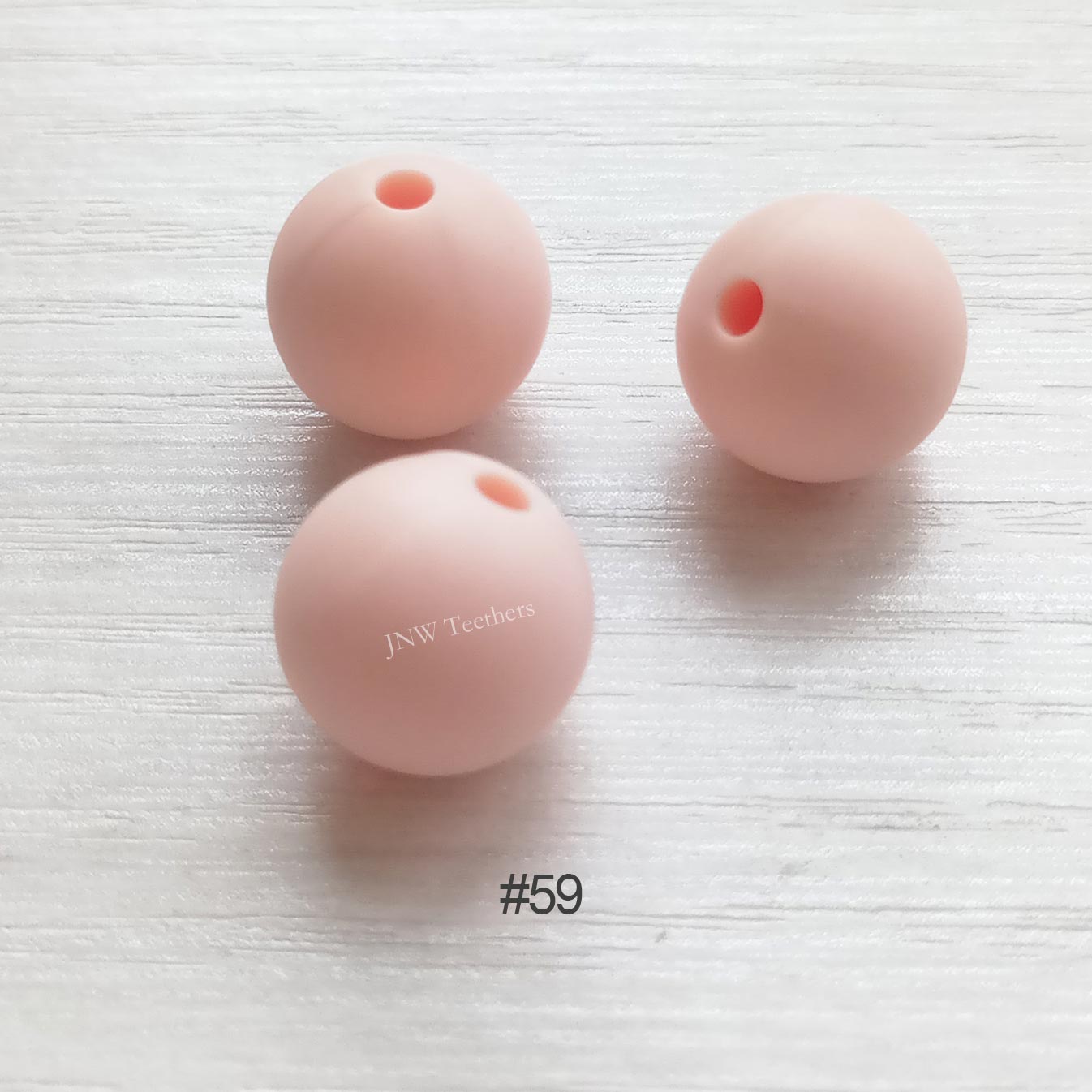 59 Light pink silicone round beads 9mm 12mm 15mm