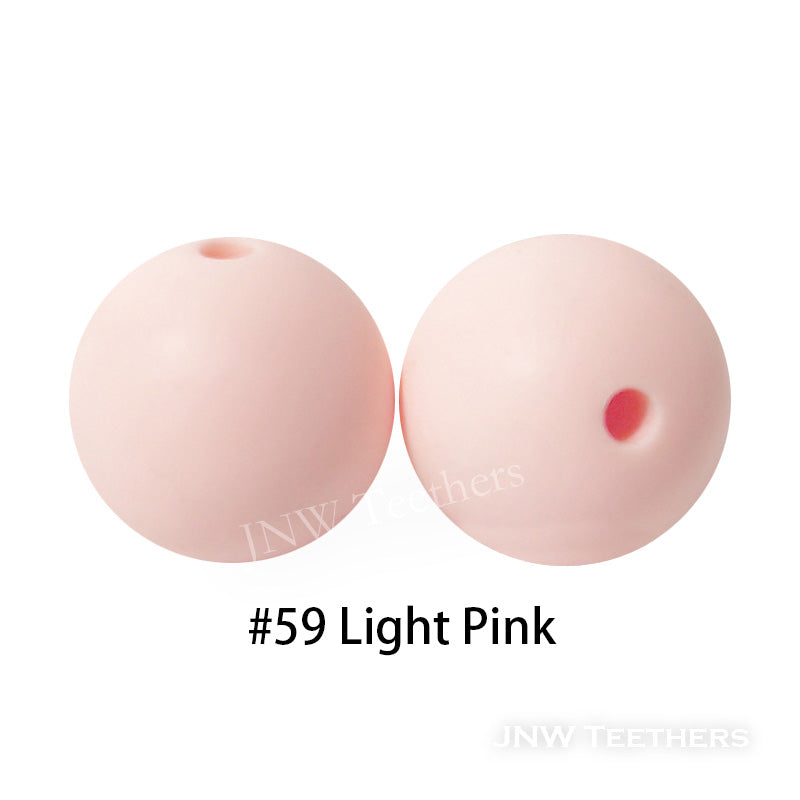 JNWTeethers 9mm silicone round beads light pink
