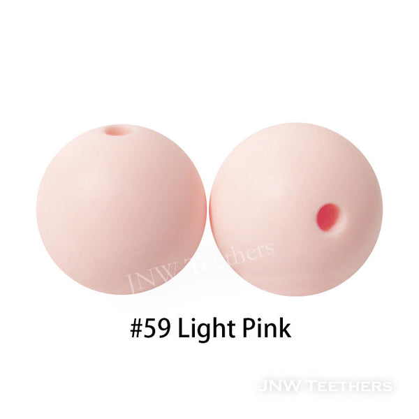 JNWTeethers 12mm silicone round beads light pink