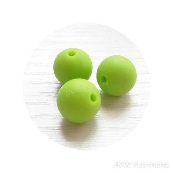 #5 Chartreuse Silicone round beads 9mm 12mm 15mm JNWTeethers