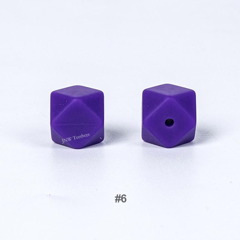 20pcs 14mm Silicone Hexagon Beads