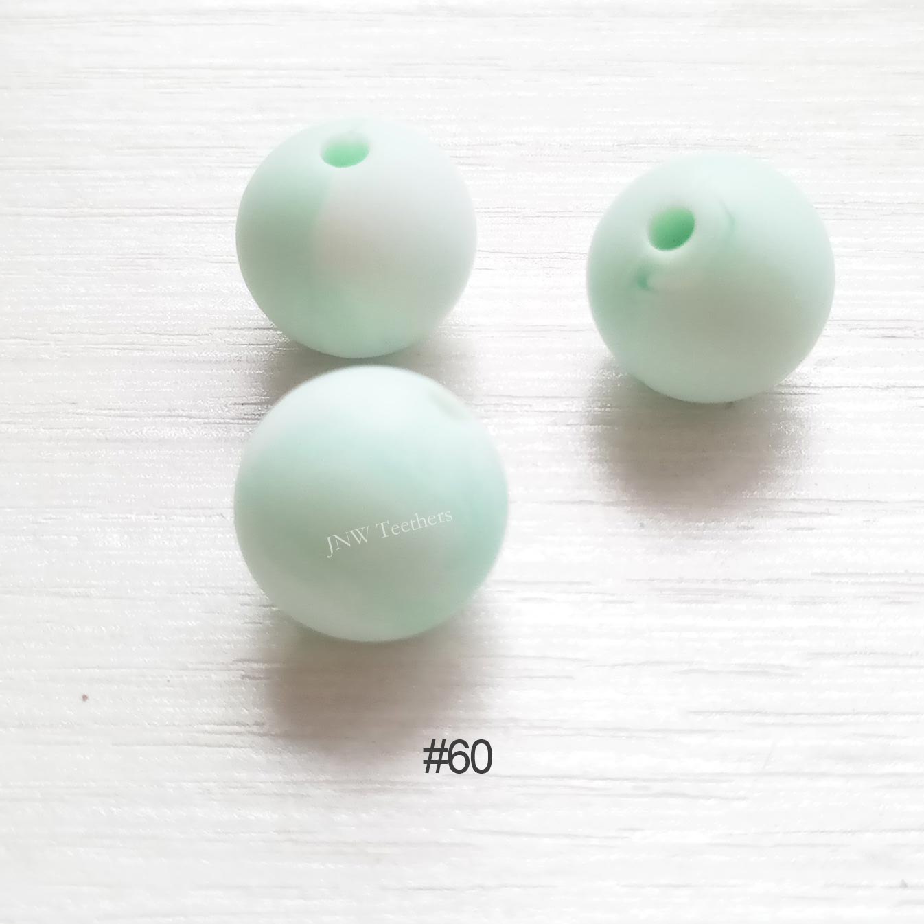 60 Marble mint silicone round beads 9mm 12mm 15mm