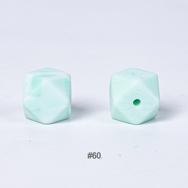 20pcs 14mm Silicone Hexagon Beads