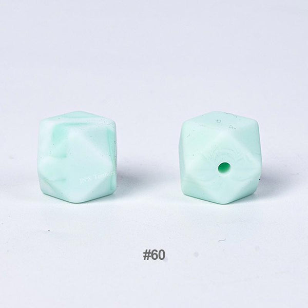 20pcs 14mm Silicone Hexagon Beads