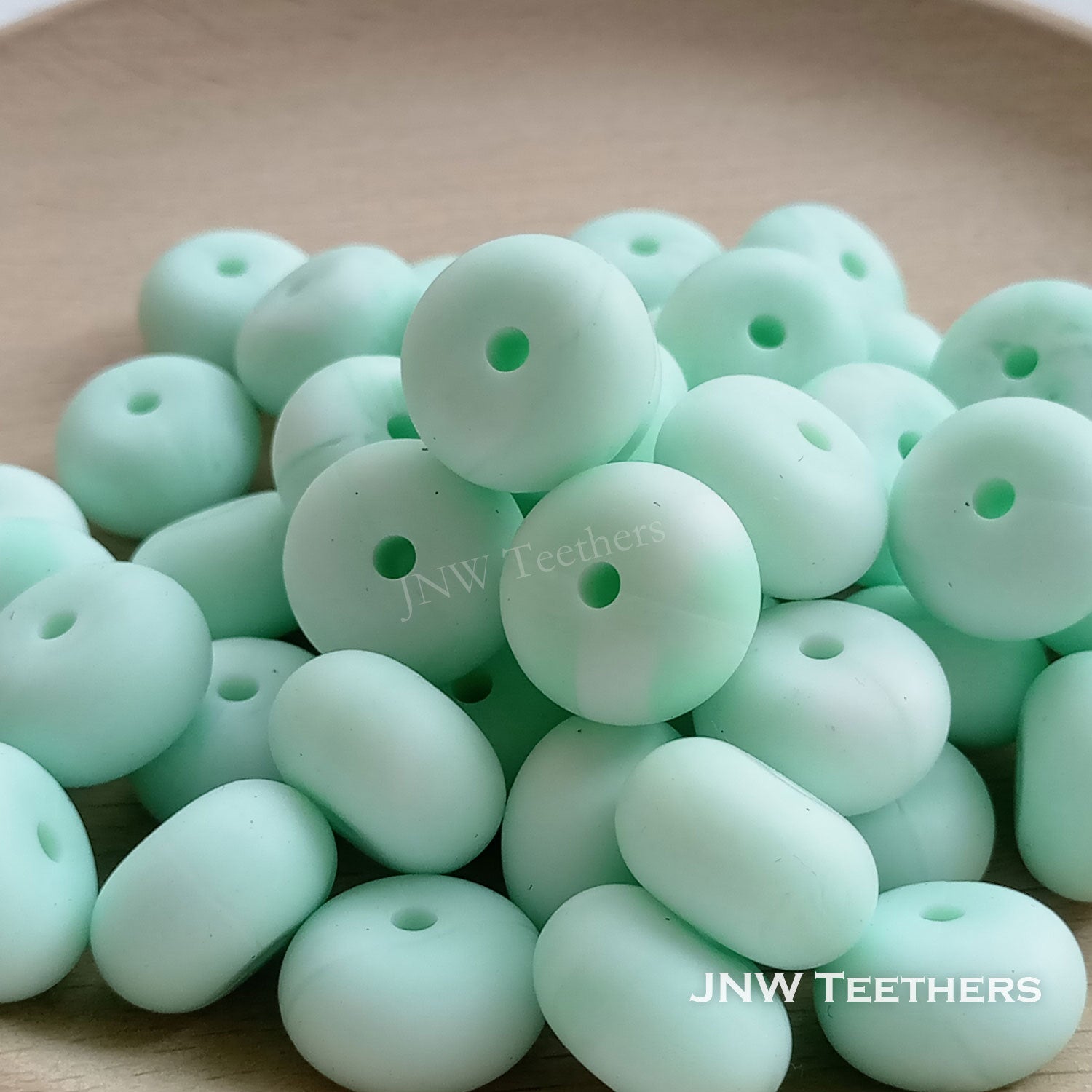 14mm Silicone Abacus - Marble Mint