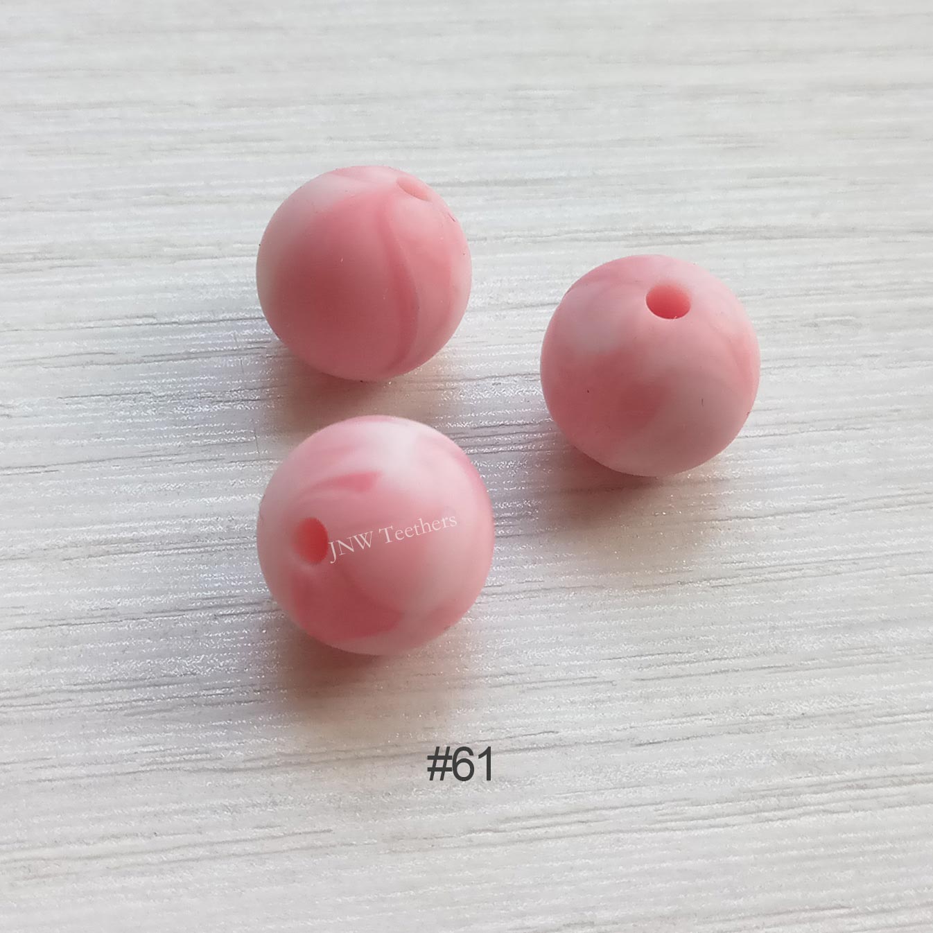 61 Dark marble pink silicone round beads 9mm 12mm 15mm