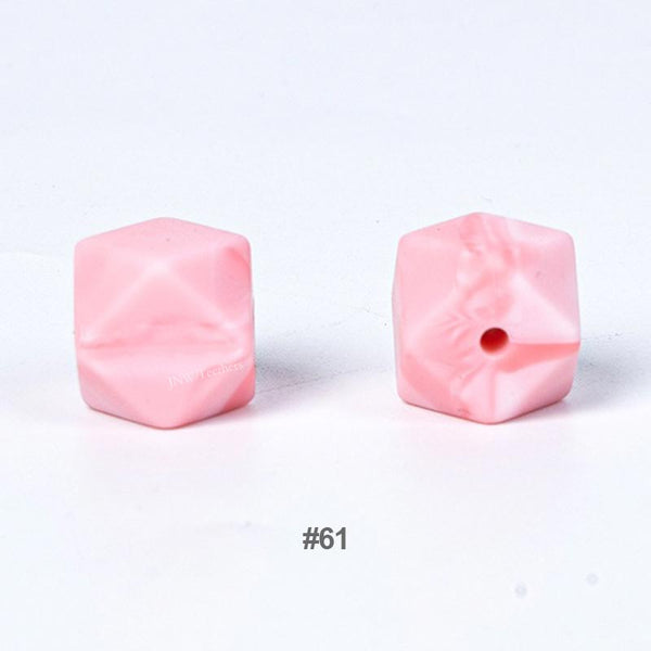 20pcs 14mm Silicone Hexagon Beads