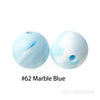 JNWTeethers 9mm silicone round beads marble blue