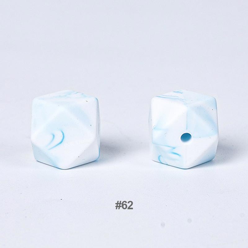 20pcs 14mm Silicone Hexagon Beads