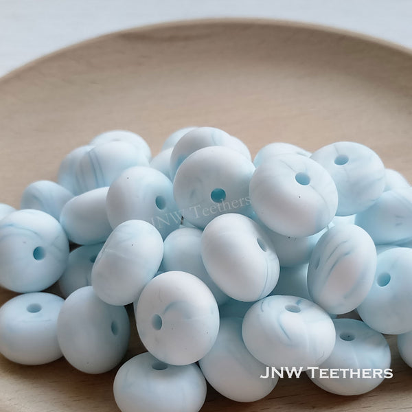 14mm Silicone Abacus - Marble Blue