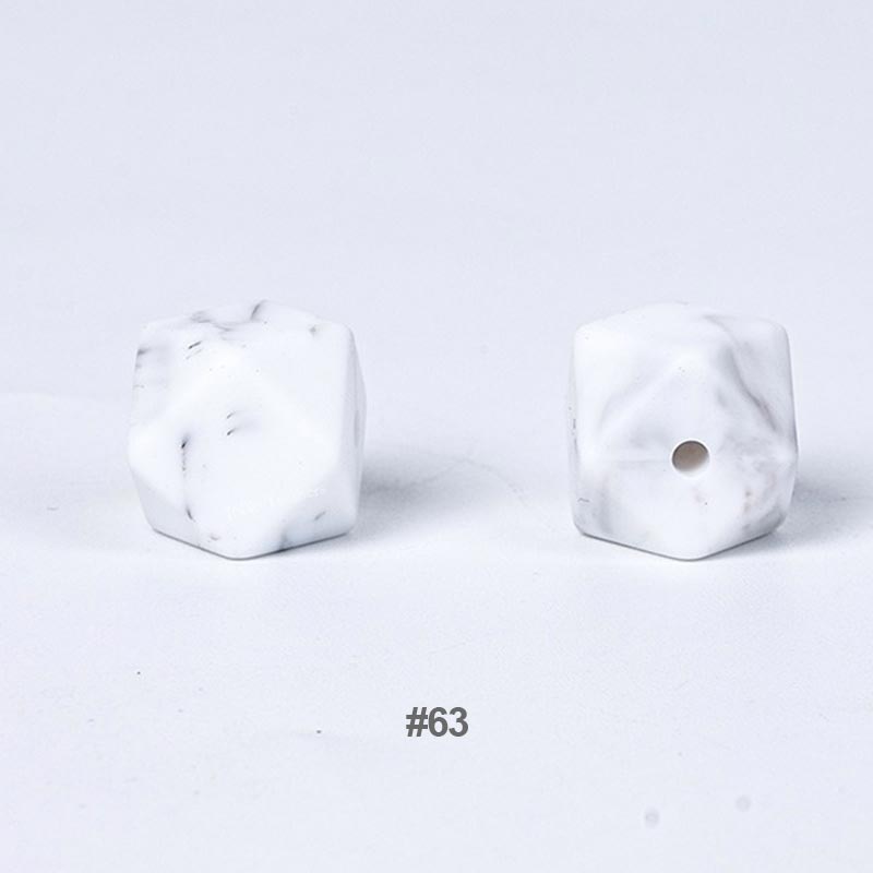 10pcs 17mm Silicone Hexagon Beads