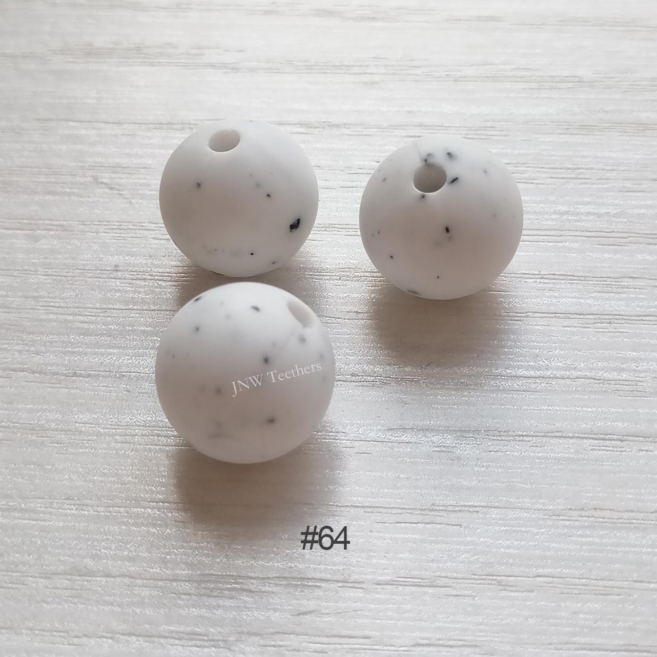 64 White granite silicone round beads 9mm 12mm 15mm
