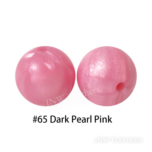 JNWTeethers 9mm silicone round beads dark pearl pink