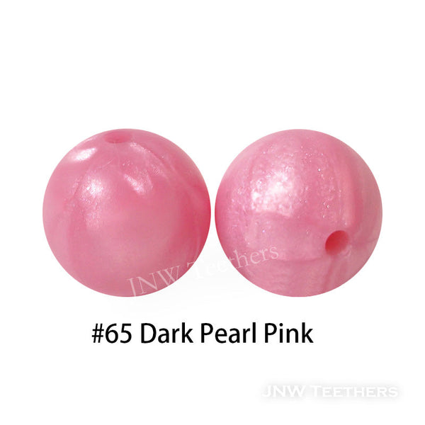 JNWTeethers 12mm silicone round beads dark pearl pink