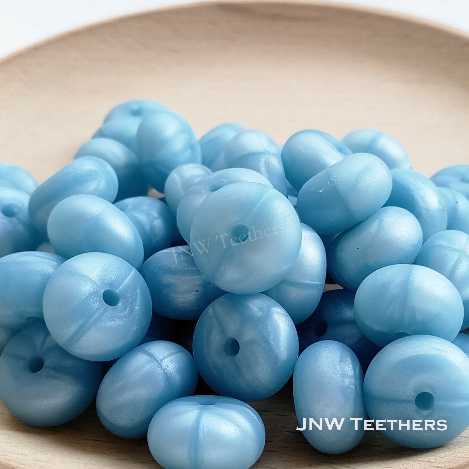 14mm Silicone Abacus - Pearl Blue