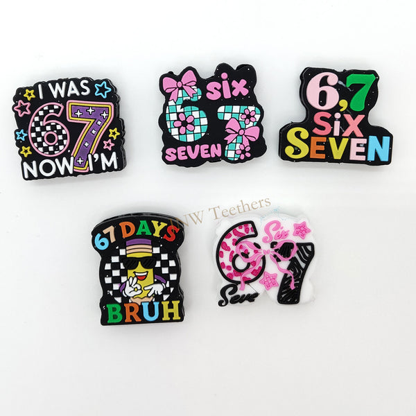 Number Sixty-Seven Celebration Silicone Focal Beads