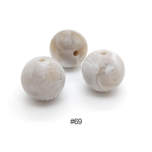 69 Marble caramel silicone round beads 9mm 12mm 15mm
