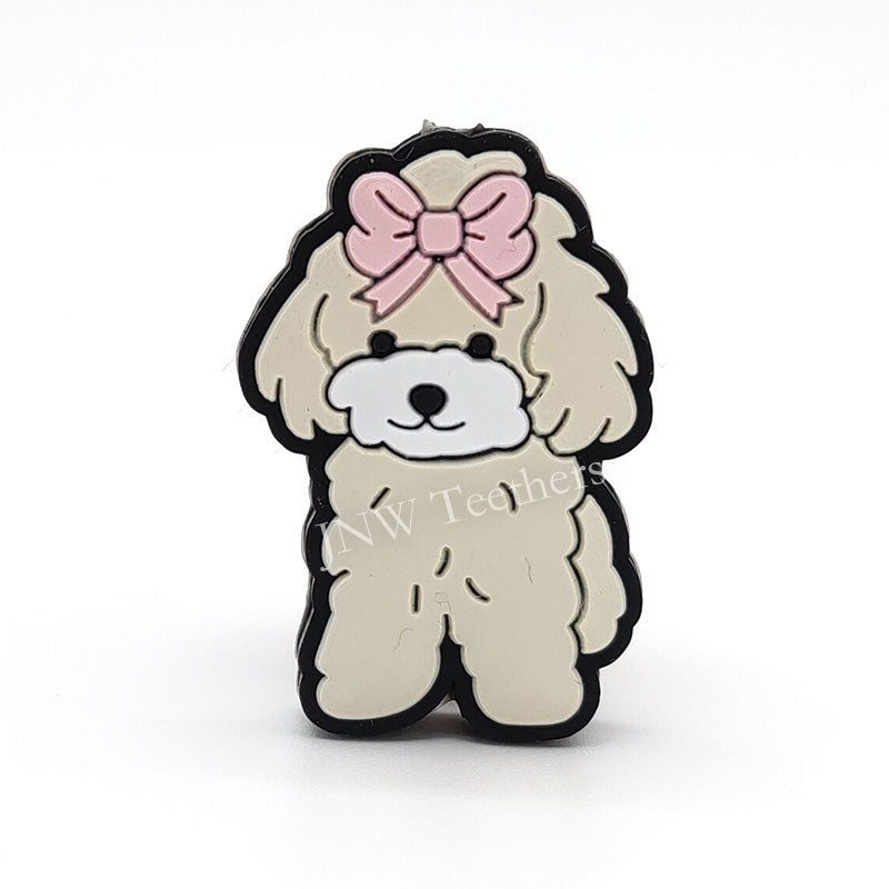 5pcs Dog Silicone Focal Beads