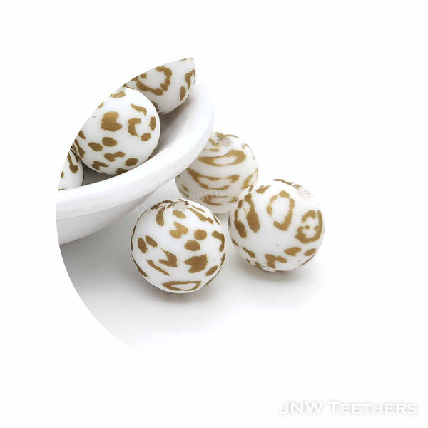 #6 Platinum Leopard Prints - Silicone Beads