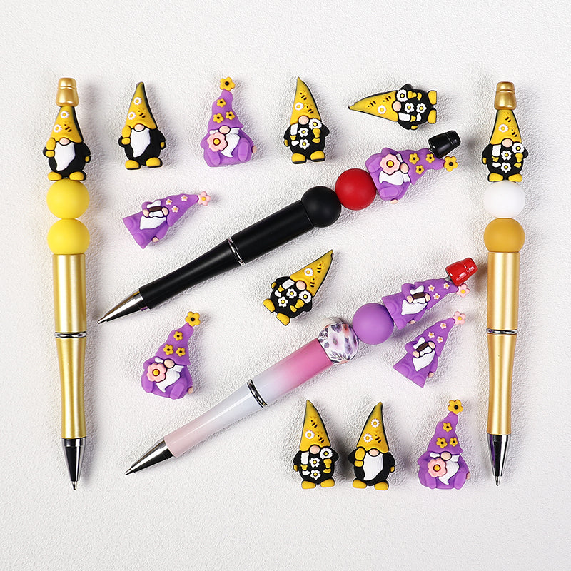 5pcs 3D Gnome Silicone Focal Beads