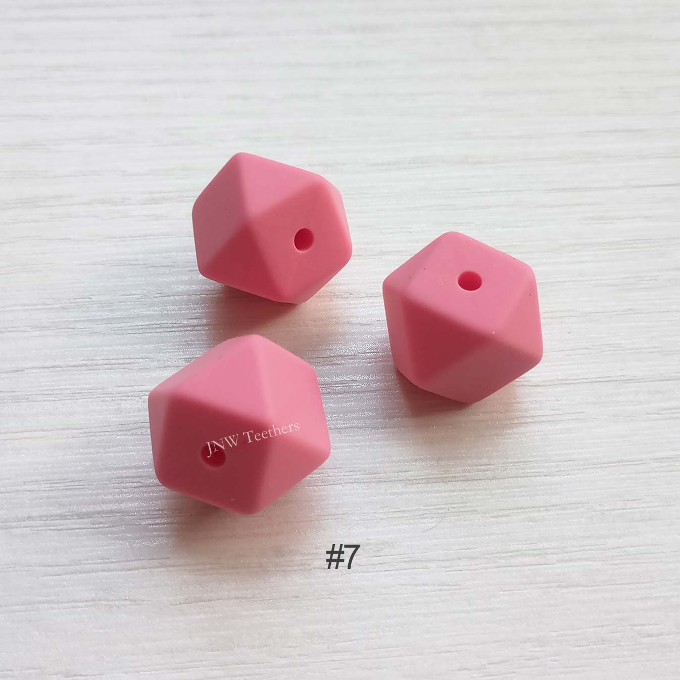 14mm &17mm  Baby Pink Silicone Hexagon Beads