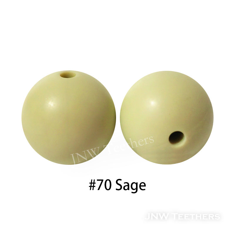 JNWTeethers 9mm silicone round beads sage color