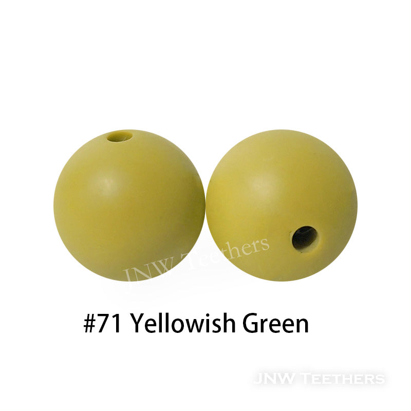 JNWTeethers 12mm silicone round beads yellowish green