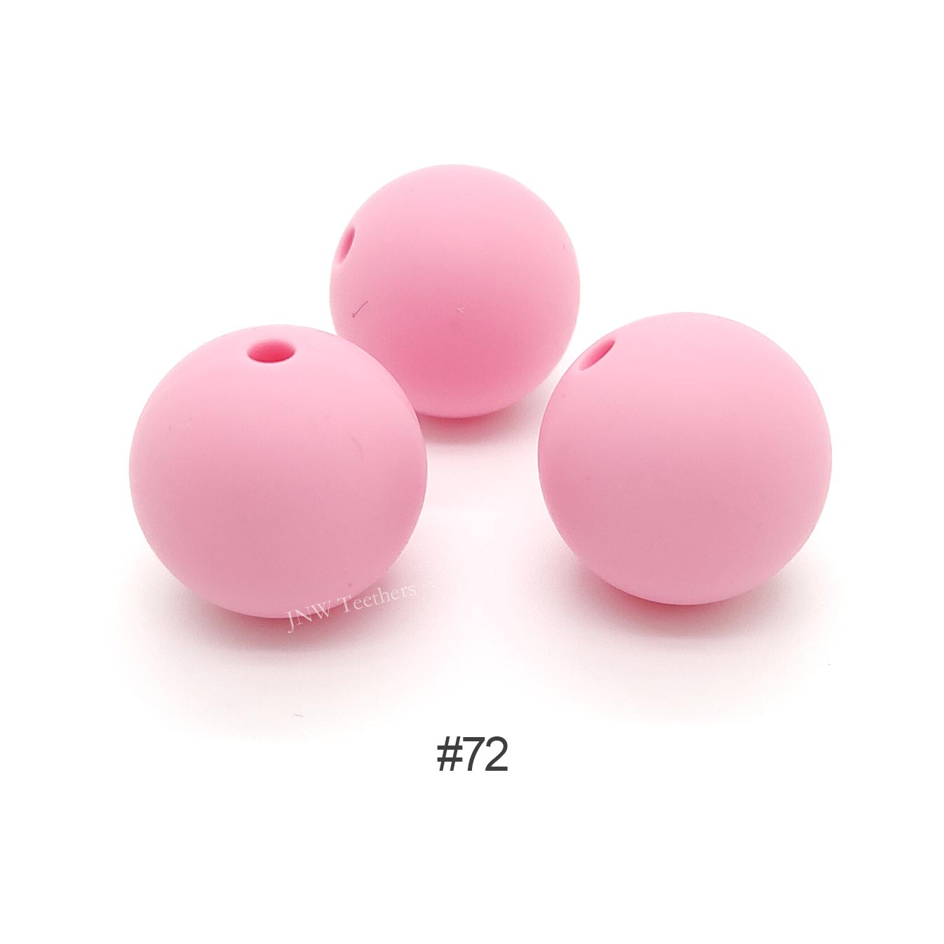 72 Blush pink silicone round beads 9mm 12mm 15mm
