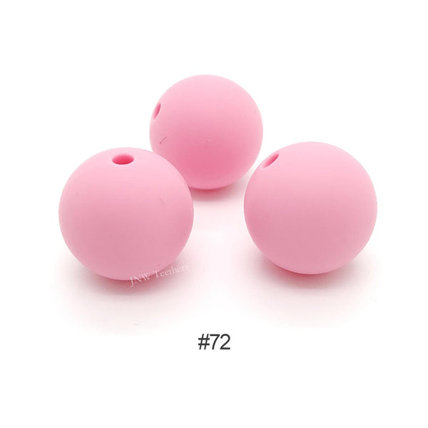 72 Blush pink silicone round beads 9mm 12mm 15mm

