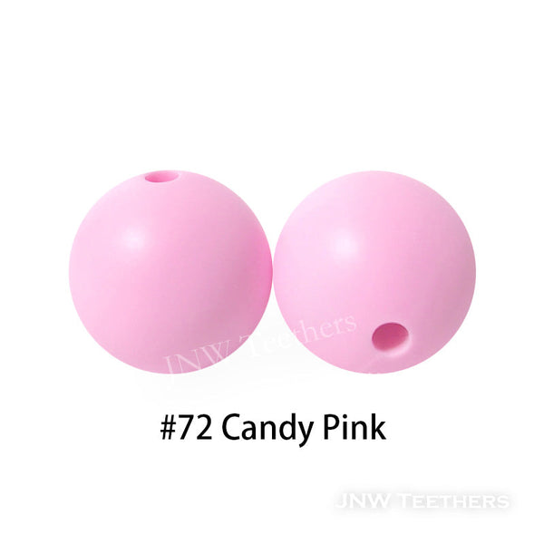 JNWTeethers 12mm silicone round beads candy pink