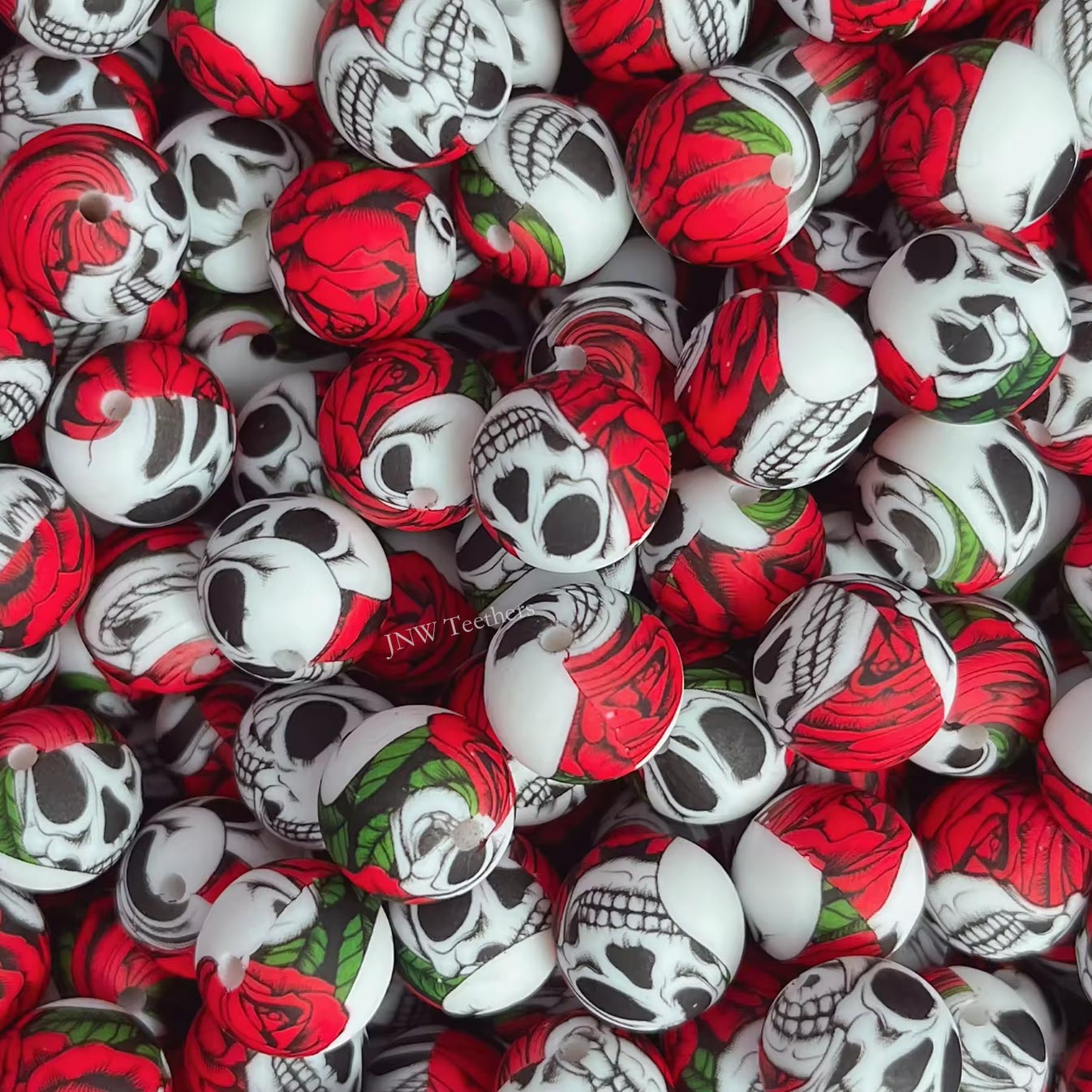 15mm Silicone Print Beads #7223