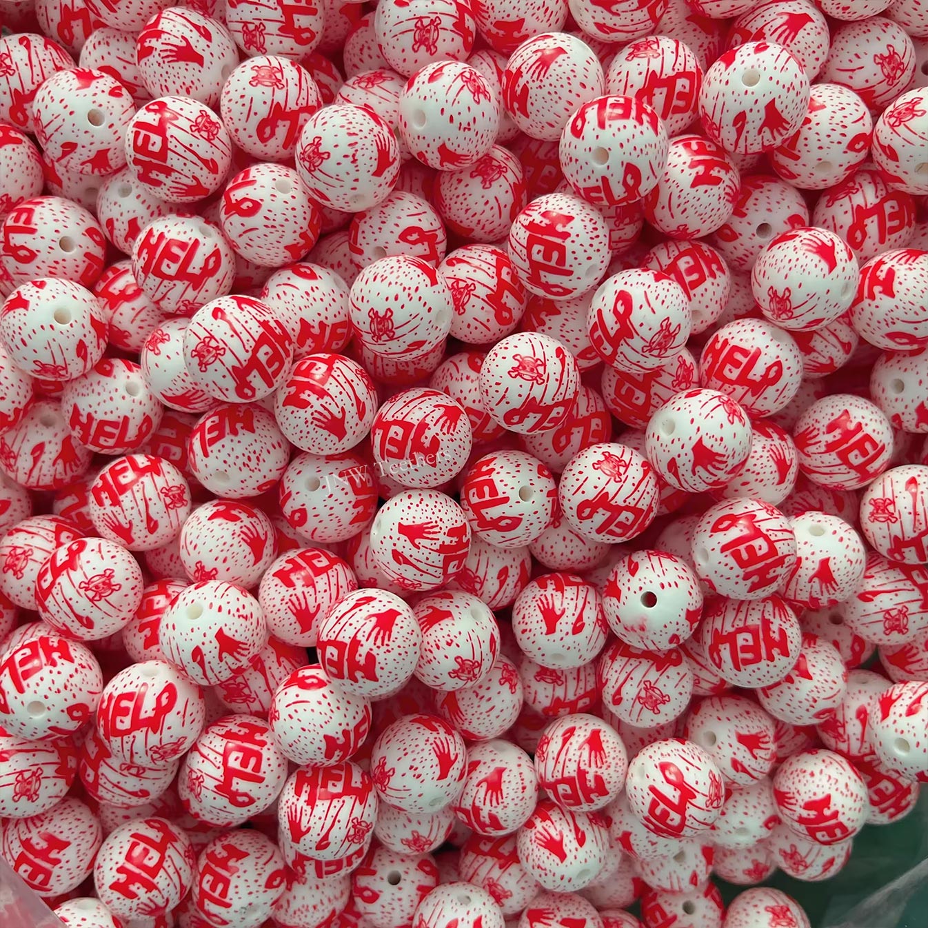 15mm Silicone Print Beads #7224