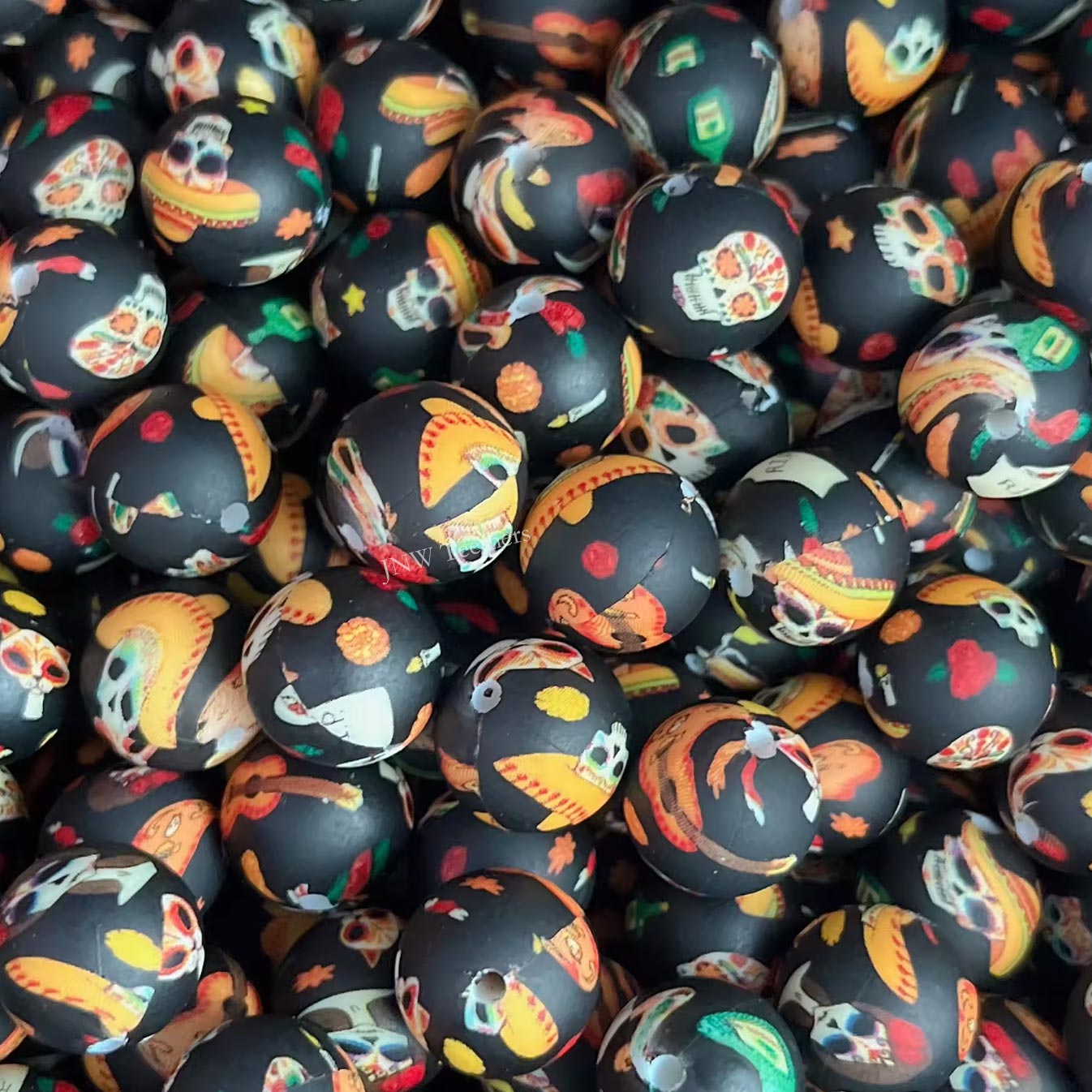 15mm Silicone Print Beads #7225