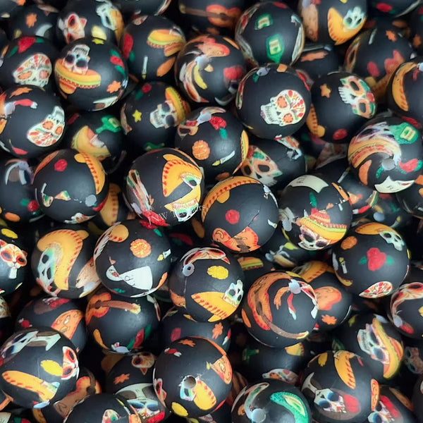 15mm Silicone Print Beads #7225