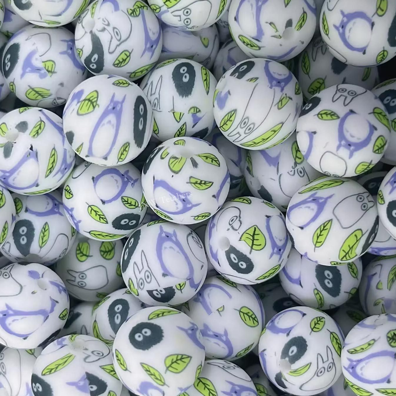 15mm Silicone Print Beads #7226