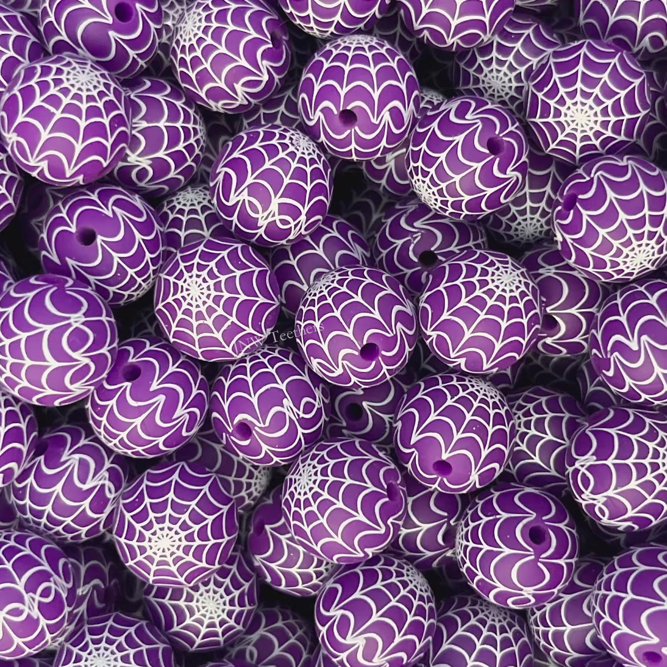 Wholesale printed 15mm silicone round beads bpa free