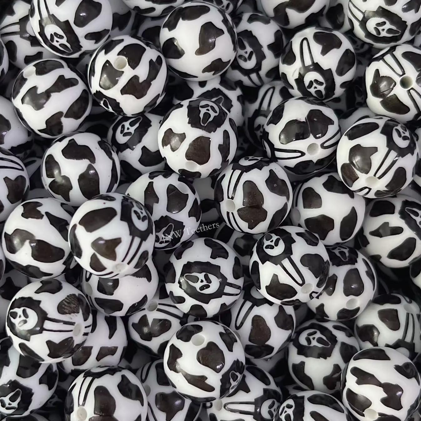 15mm Silicone Print Beads #7233