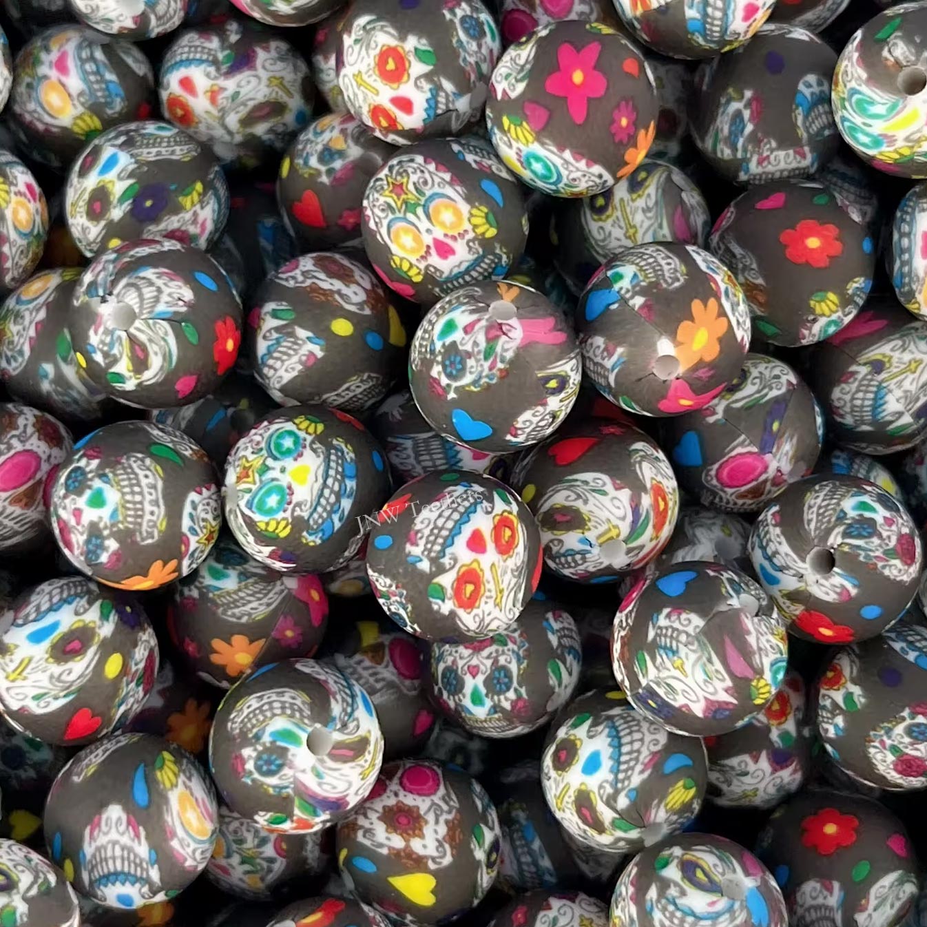15mm Silicone Print Beads #7235