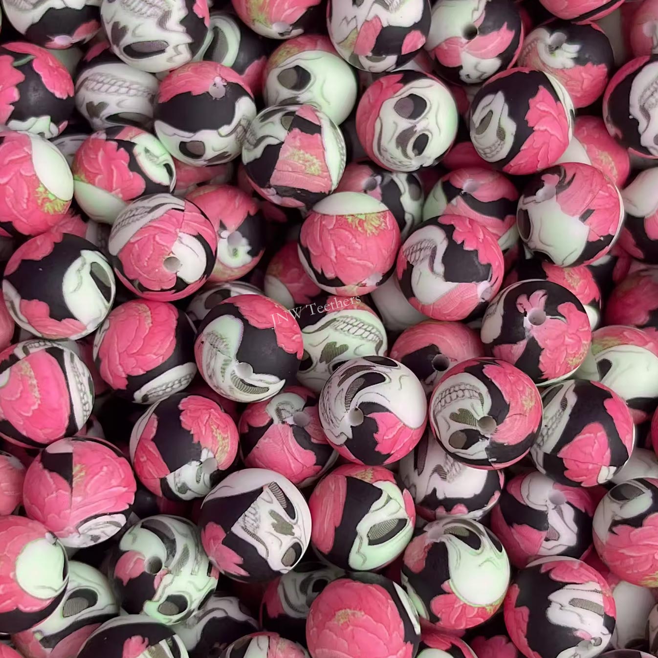 15mm Silicone Print Beads #7238