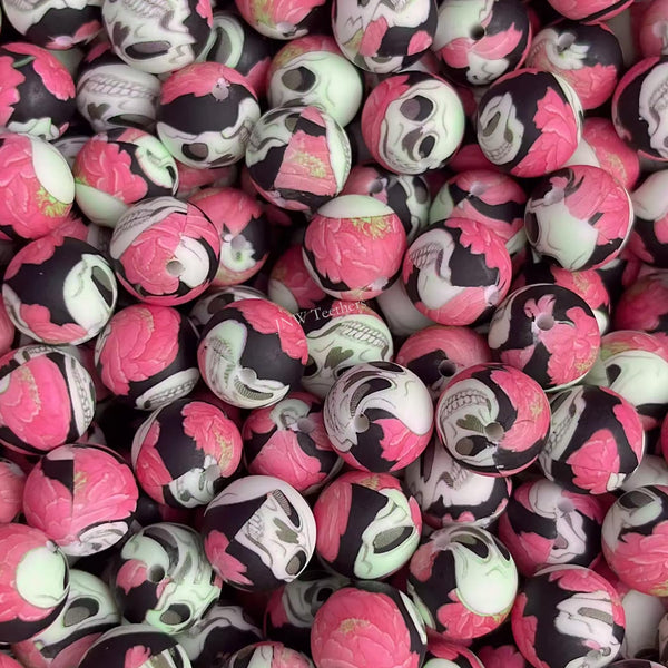15mm Silicone Print Beads #7238