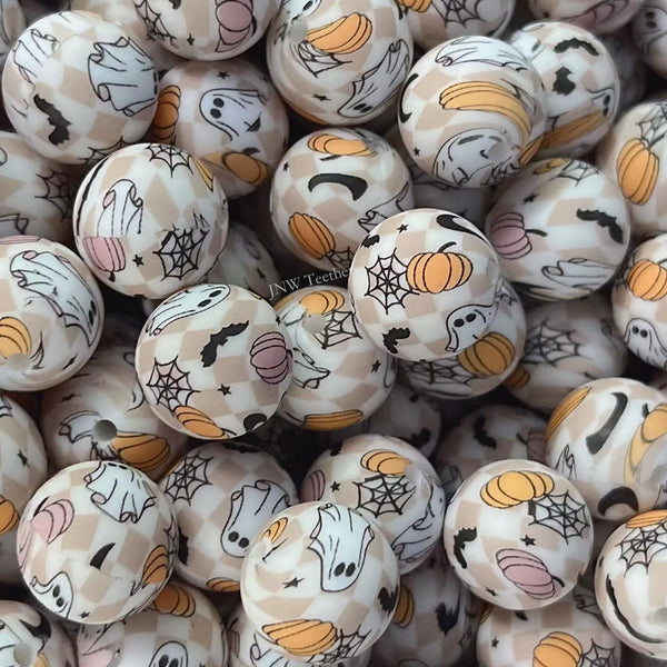 15mm Silicone Print Beads #7239