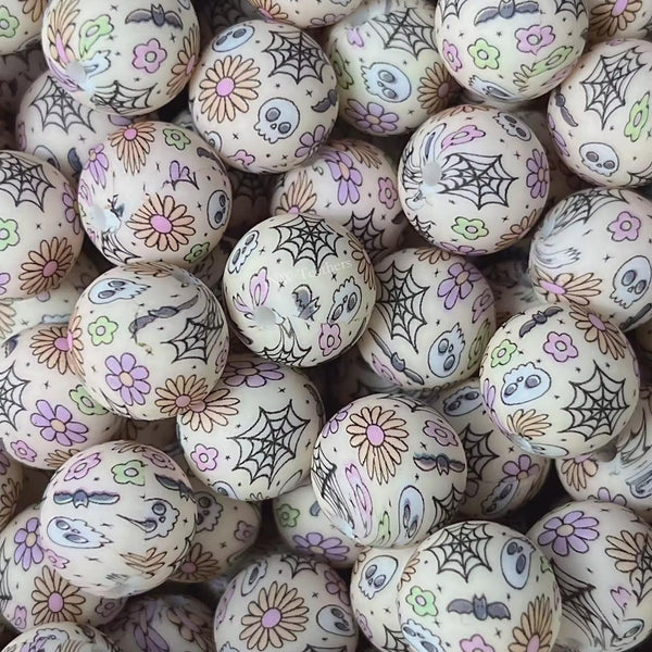 15mm Silicone Print Beads #7240