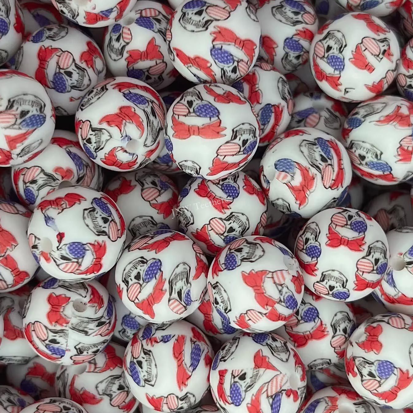 15mm Silicone Print Beads #7244